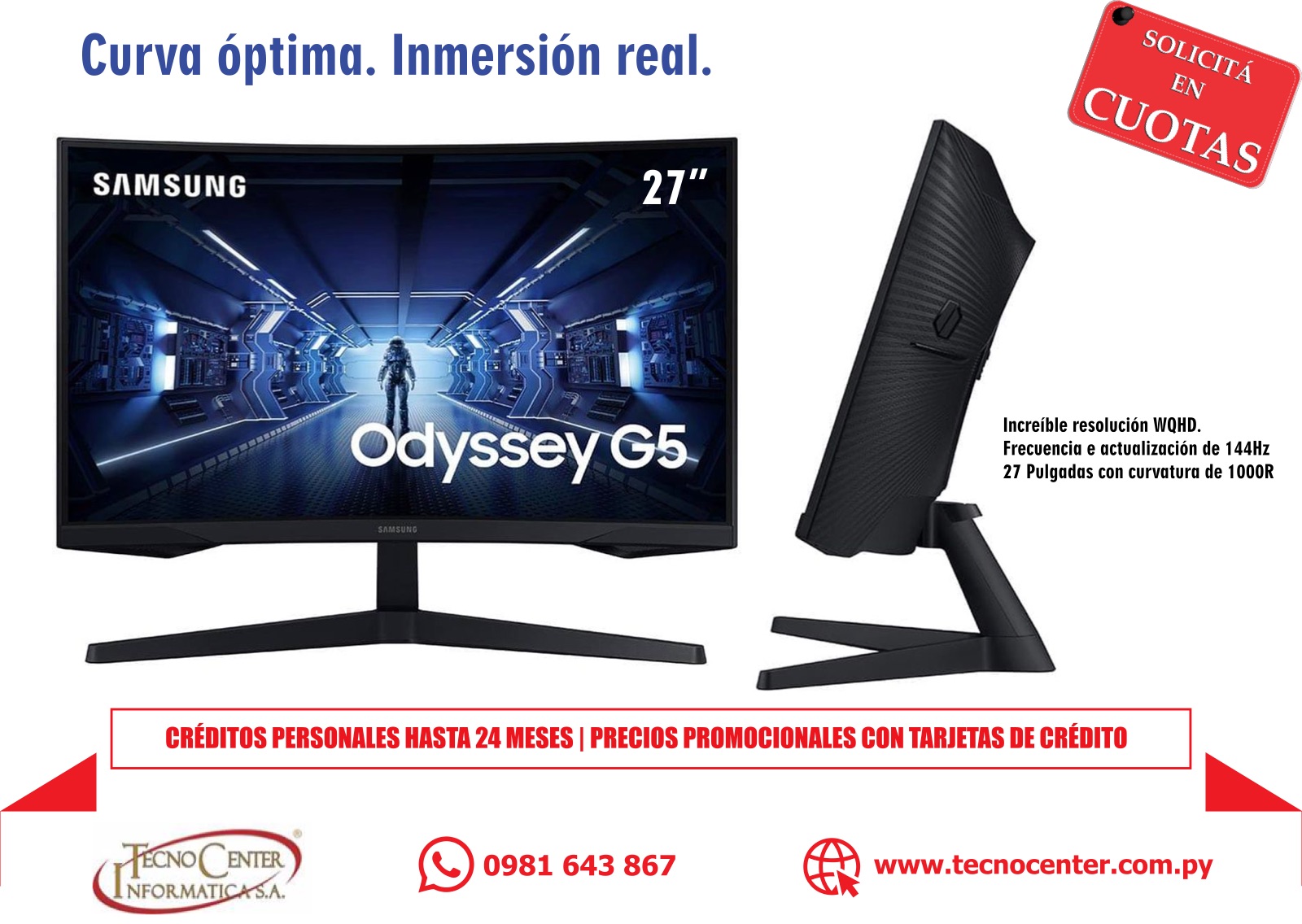 Monitor Samsung Odyssey G5 27” Curvo